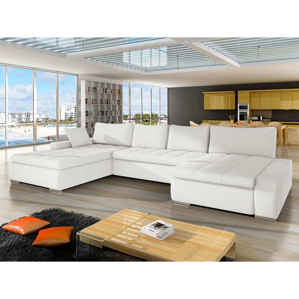 Thumbnail - Mirjan24 Wohnlandschaft, Creme, Textil, 7-Sitzer, U-Form,Rechteckig, 394x80x213 cm, Wohnzimmer, Sofas & Couches, Wohnlan...