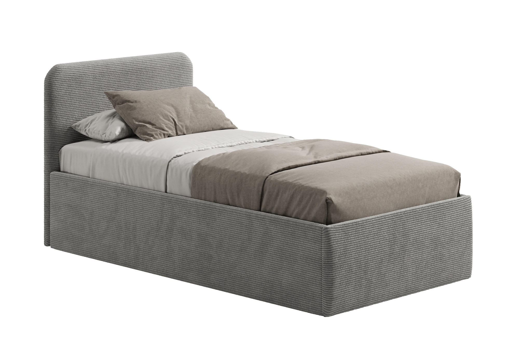 POSLTERBETT mit Bonnell-Matratze 100x200 cm in Grau - Grau, Holzwerkstoff/Textil (100/200cm) - Home Collective