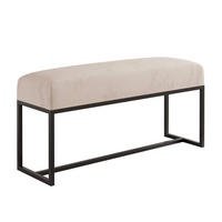POLSTERBANK MUSE 90 cm Schwarz / Beige ,Metallgestell - Beige, Metall (90/47/30cm) - Idohome
