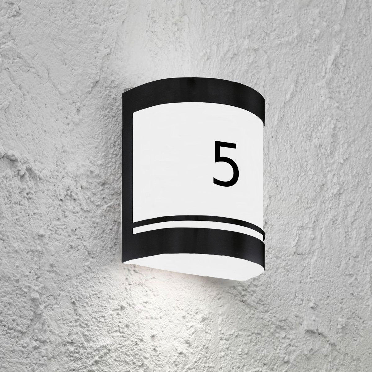 AUSSENWANDLEUCHTE KALA Gebogen Schwarz Edelstahl - Schwarz, Metall (16/20.8/9.2cm) - CGC Europe