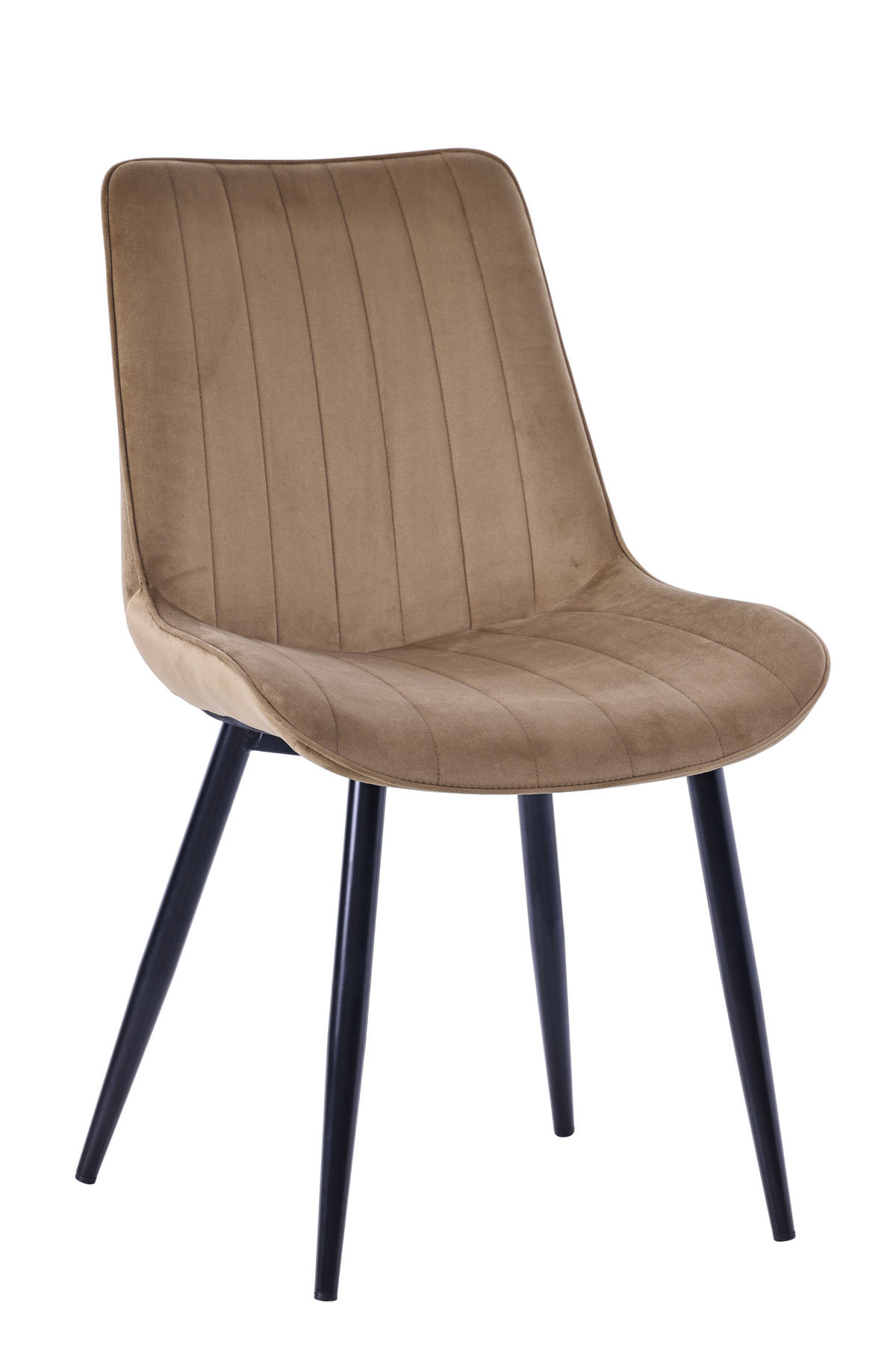 STUHL-SET 2 Stück aus Samt in Modernem Stil-YZ1 - Mokka, Textil/Metall (62.5/88/53cm) - HOMAVO