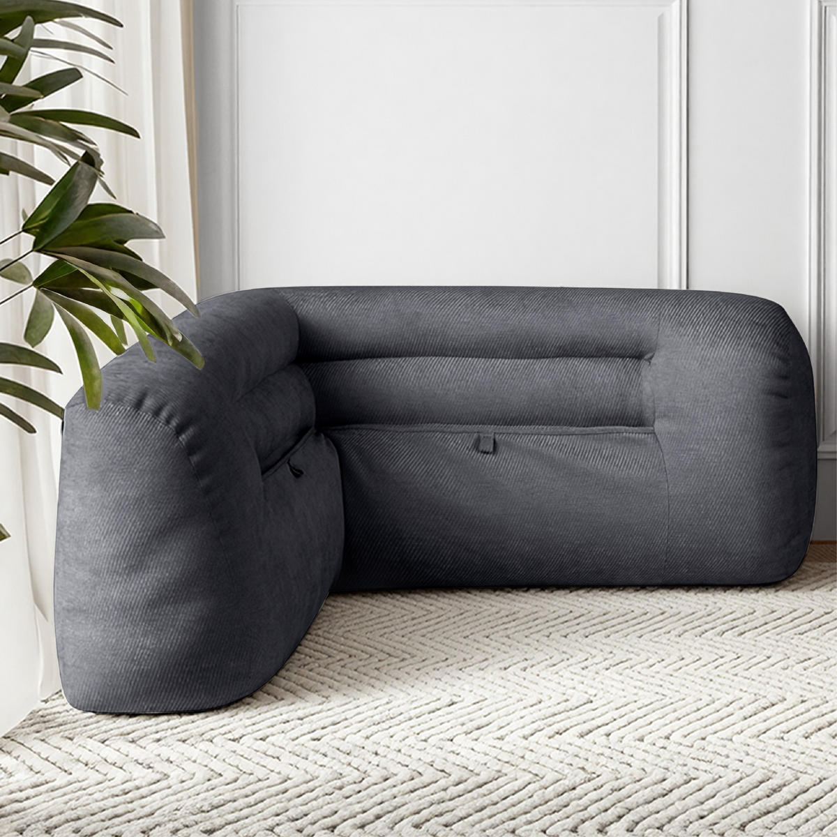 RÜCKENLEHNE Grau, 90cm - Grau, Textil (90/22cm)