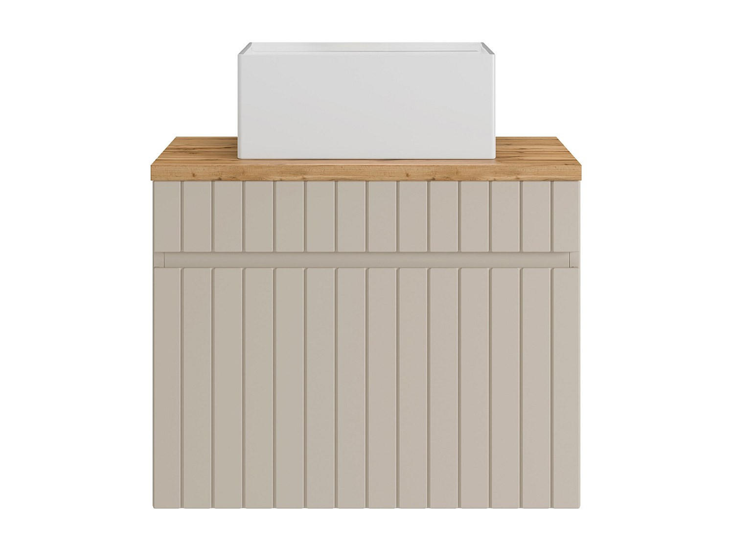 EINZELWASCHTISCH - 60 cm x 46 cm - Holz, Platte - Beige - SATARA - Beige, Holz (60/46/46cm) - Vente-Unique