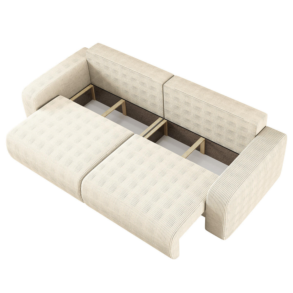 SCHLAFSOFA - Beige/Schwarz, Kunststoff/Textil (245/83/90cm) - home24