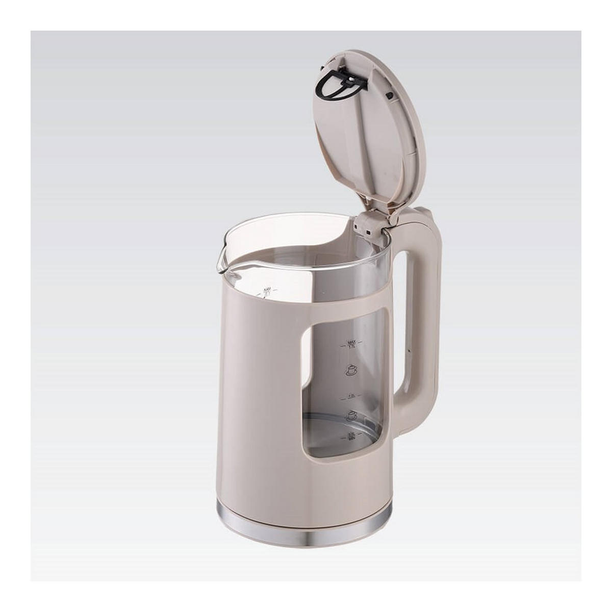 WASSERKOCHER ELEKTRISCH Beige 15/15/26 cm MR065BEIGE - Beige, Glas (15/26/15cm) - Maestro 