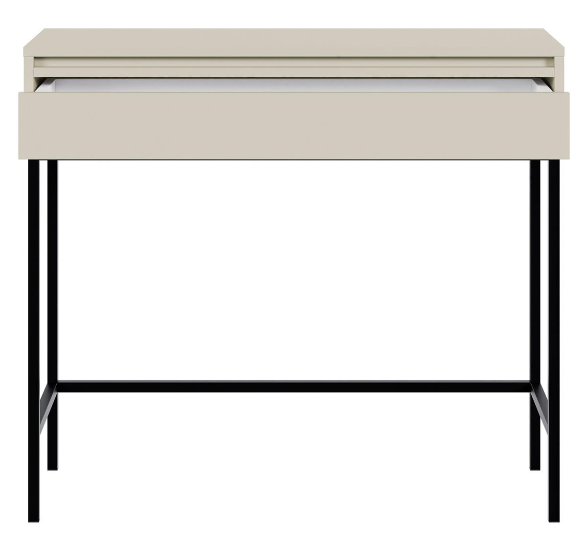 KONSOLENTISCH Evo Graubeige mit Metallgestell 90 cm - Greige/Schwarz, Holzwerkstoff/Metall (34/90/79cm) - Selsey