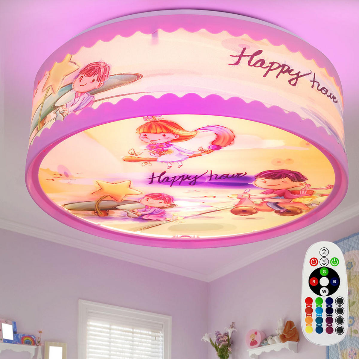 LED DECKENLEUCHTE BIBIFEE Bunt Kunststoff - Multicolor, Kunststoff (28/28/11cm)