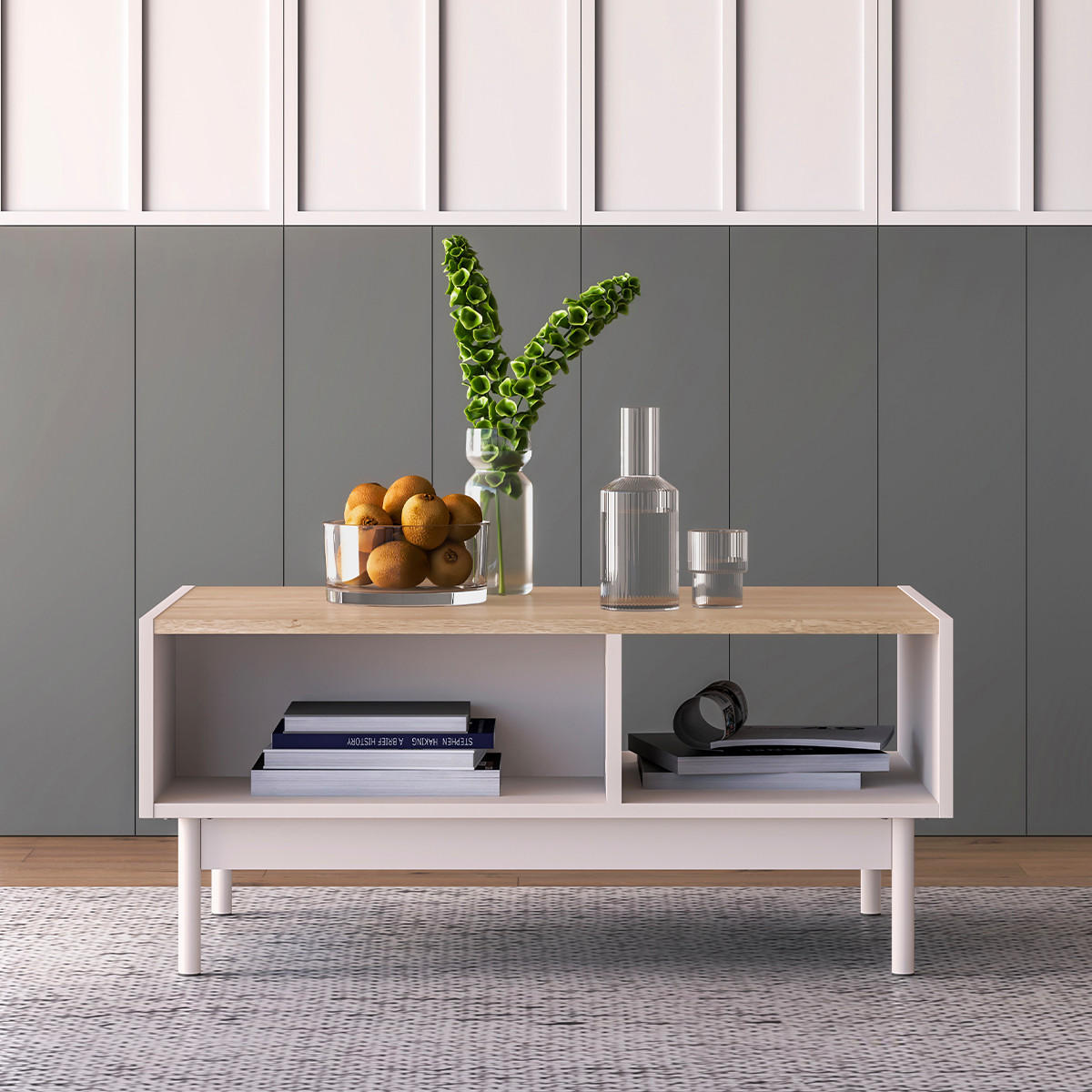 COUCHTISCH Connie Kaschmir und Holz - Beige, Holzwerkstoff (60/89.8/40cm) - Petits-meubles