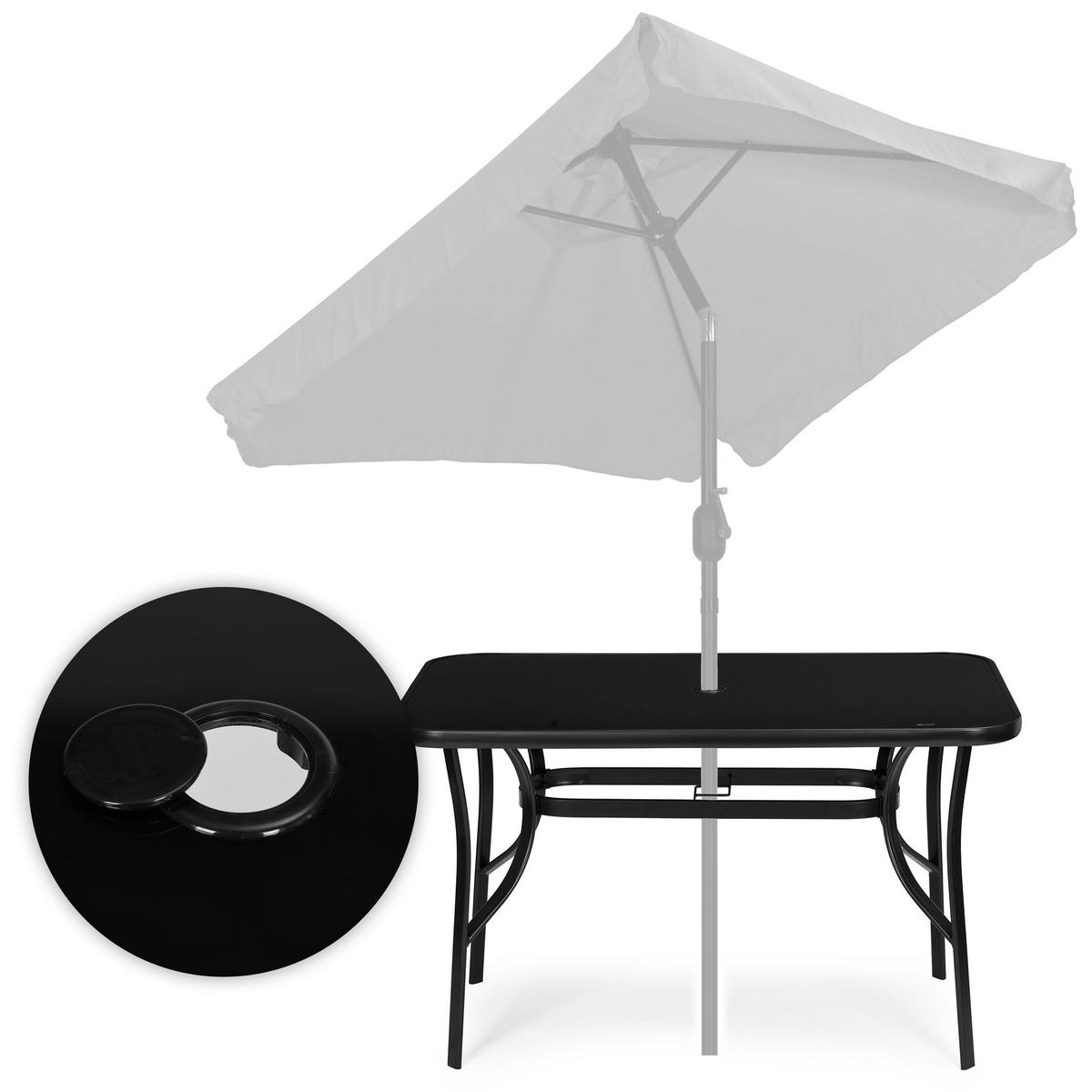 GARTENTISCH Schwarz Metall - Schwarz, Metall (120/70/71cm) - Mat-Haus