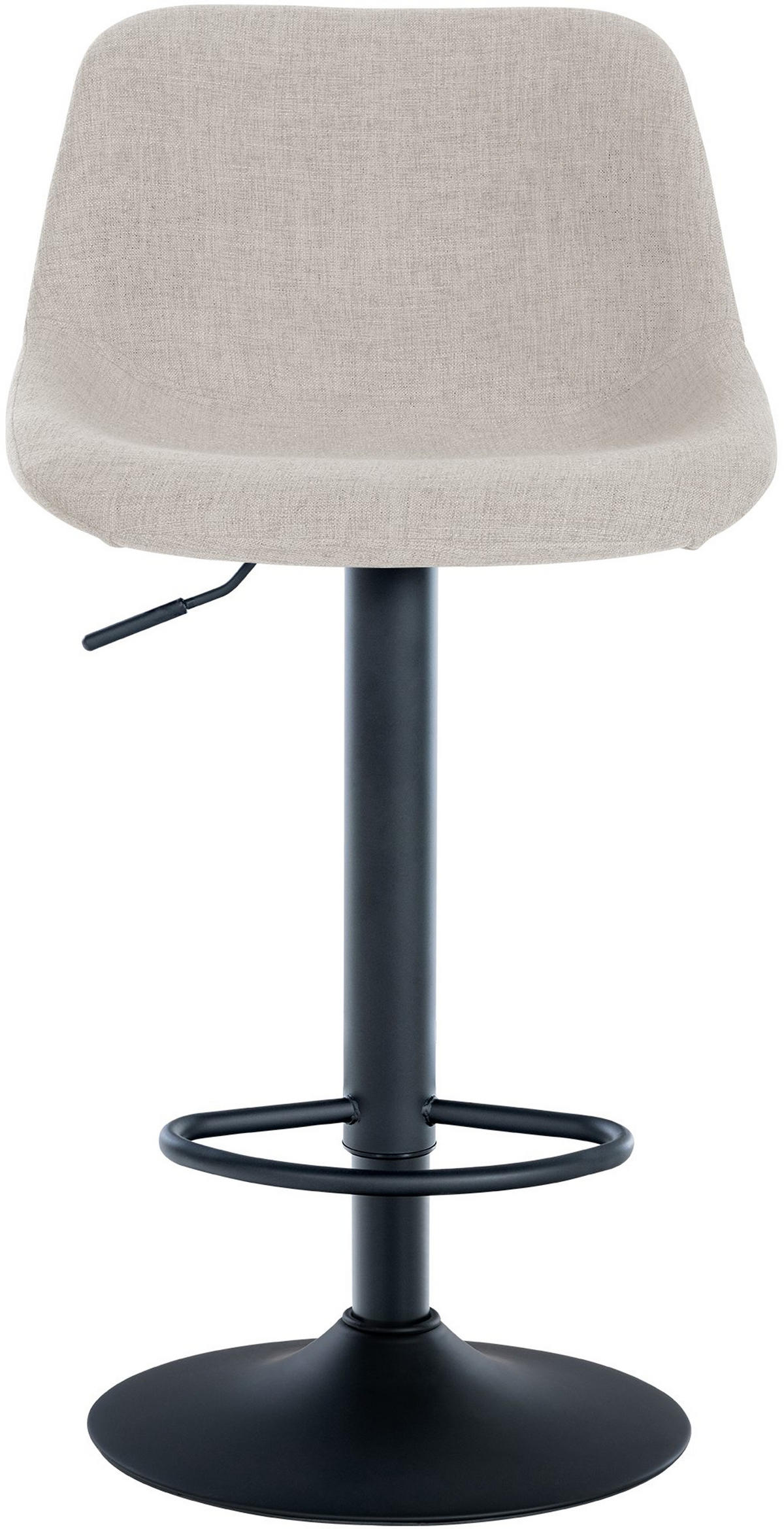 BARHOCKER 2er Set Lotus Stoff creme - Schwarz/Naturfarben, Textil/Metall (43/103/49cm) - TPFLiving