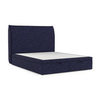 POLSTERBETT Tuvalu mit Stauraum 120/200 cm Marineblau im Alta Stoff - Schwarz/Dunkelblau, Holz/Holzwerkstoff (120/200cm) - AltaBeds