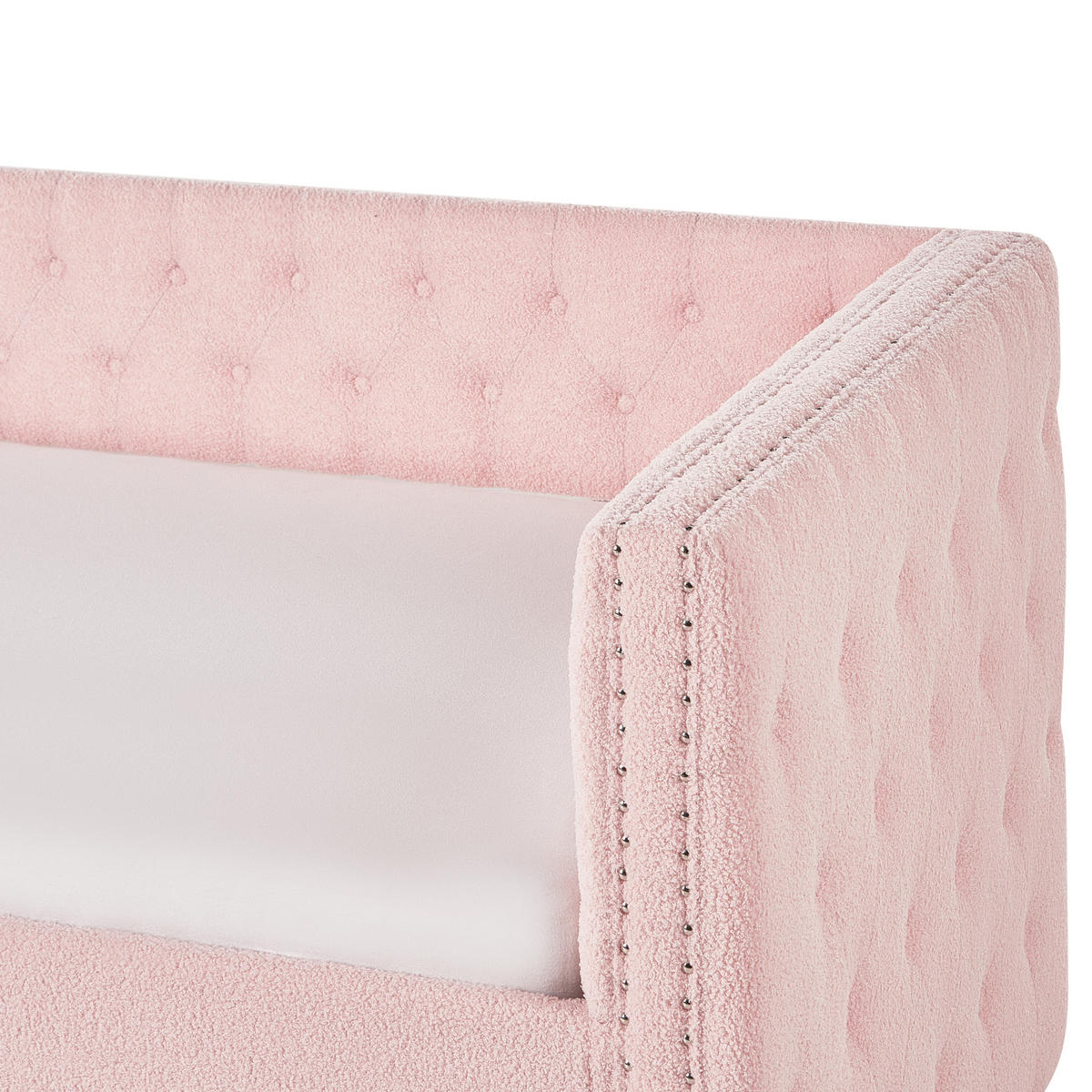 TAGESBETT Rosa 90-200 cm Gassin - Pink, Holz/Textil (90/200cm) - Beliani