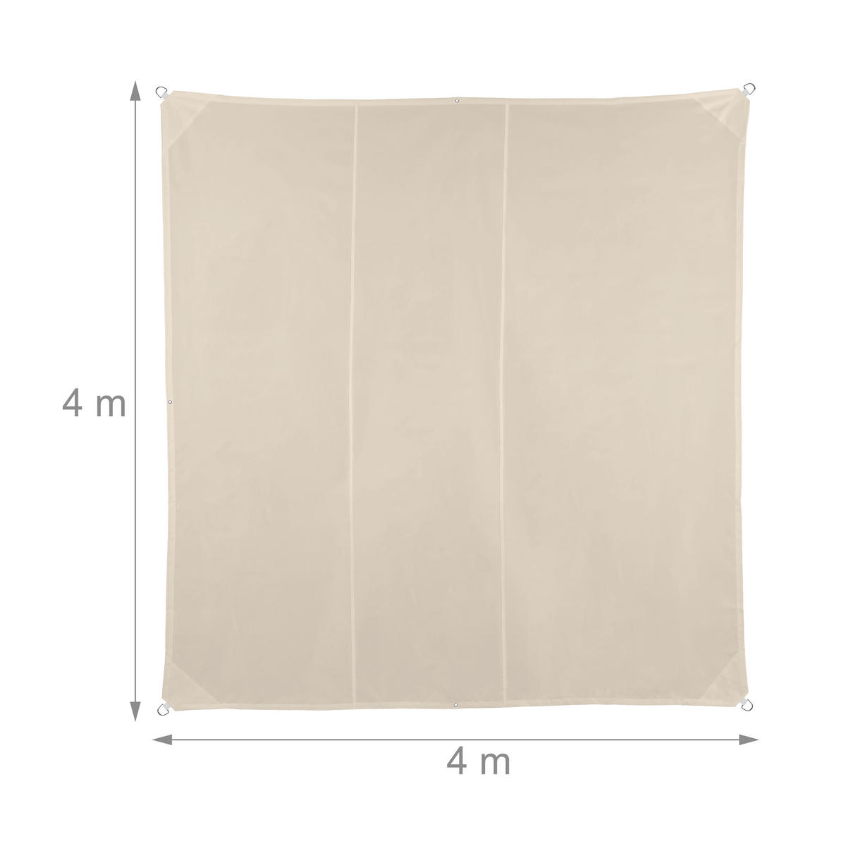 SONNENSEGEL - Beige, Textil/Metall (400/400cm) - Relaxdays
