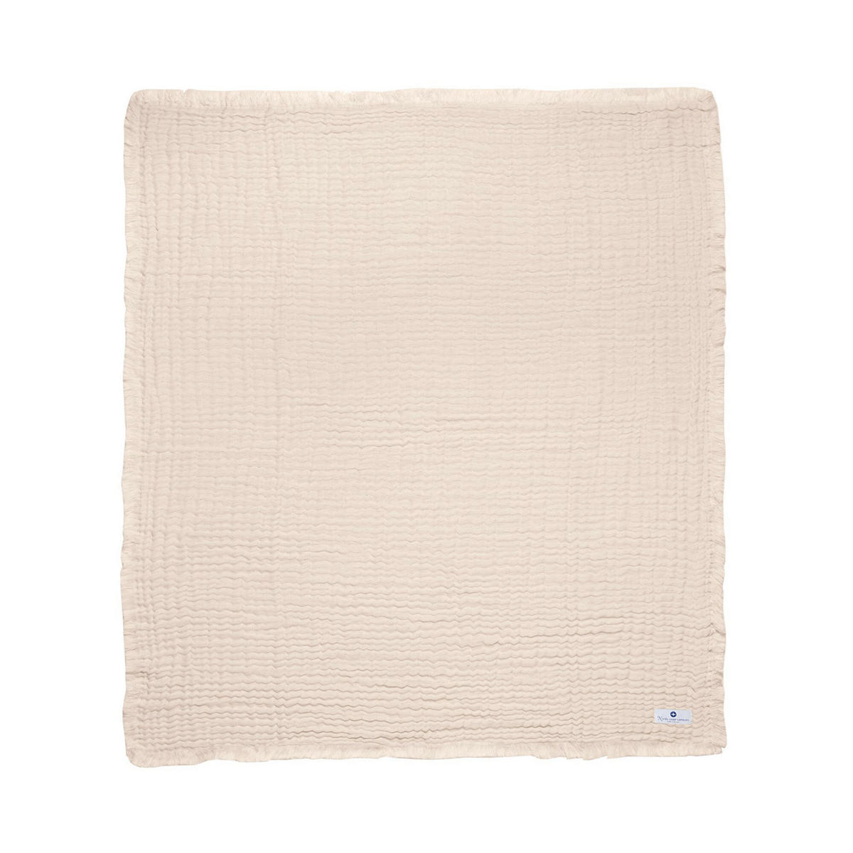 MUSSELINDECKE Puder Fransen - Naturfarben, Textil (80/80cm) - nordic coast company