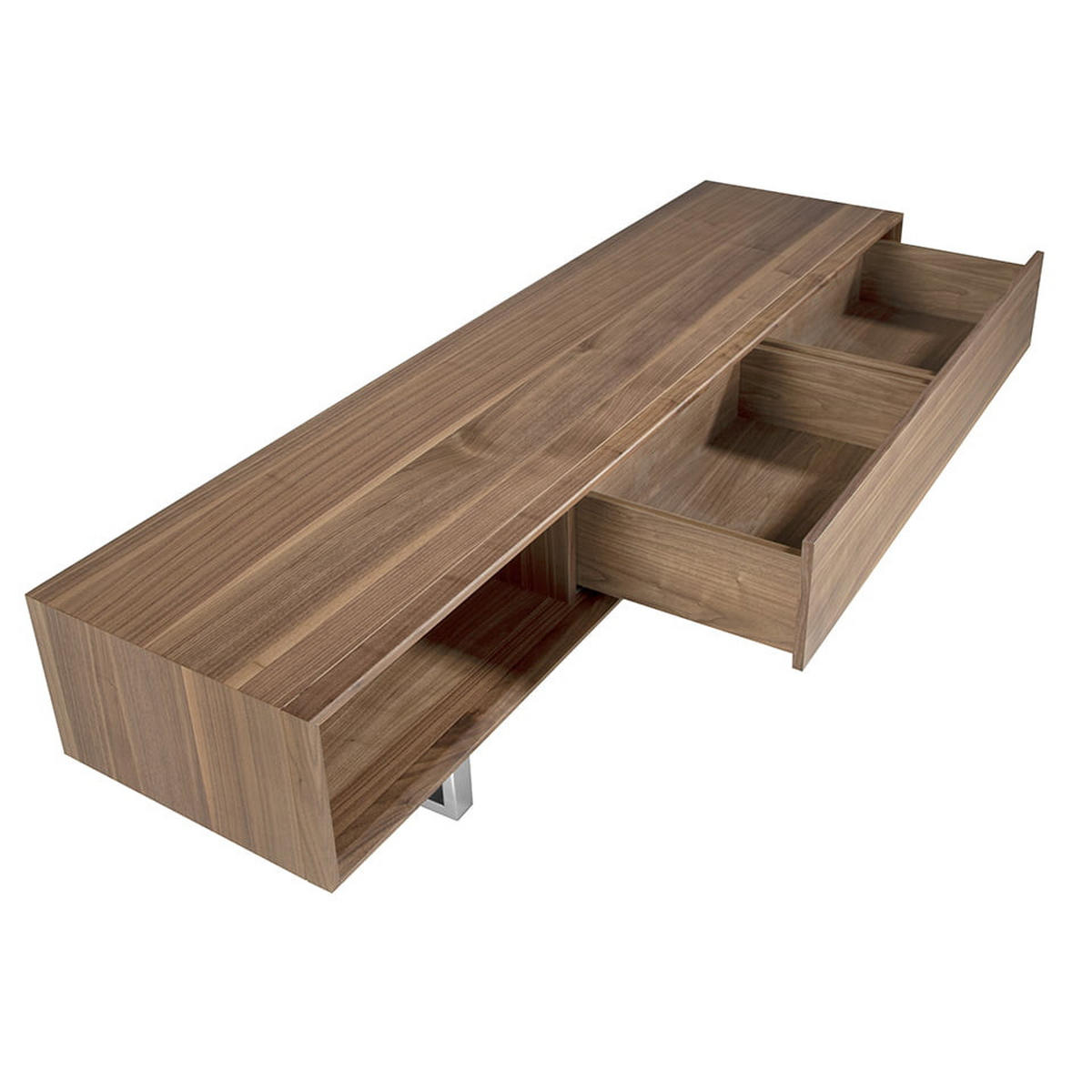 TV-ELEMENT Walnuss Stahl 180/44/39 cm - Edelstahlfarben/Walnussfarben, Holz/Metall (180/39/44cm) - ANGEL CERDA