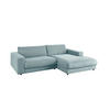 ECKSOFA MADELINE Hellblau Cord - Schwarz/Hellblau, Kunststoff/Textil (270/190cm) - KAWOLA