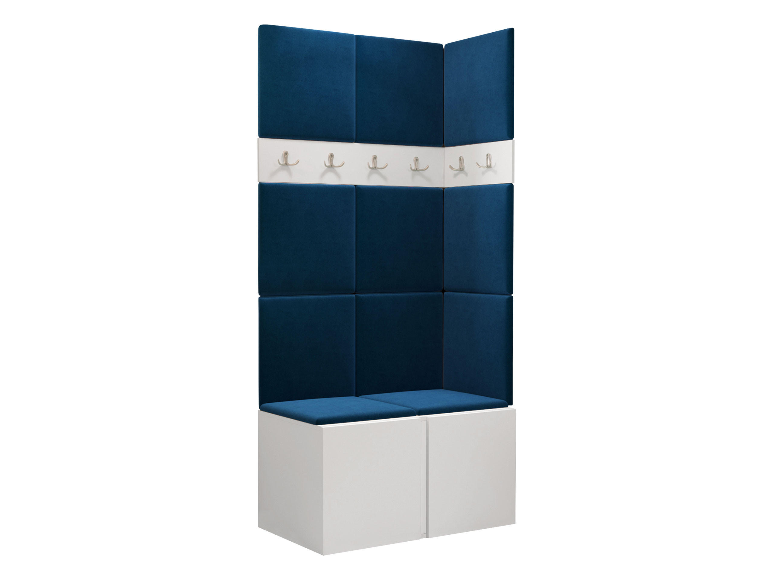 GARDEROBEN-SET Orion I - Blau/Weiß, Holzwerkstoff/Kunststoff (84/186/46cm) - MIRJAN24