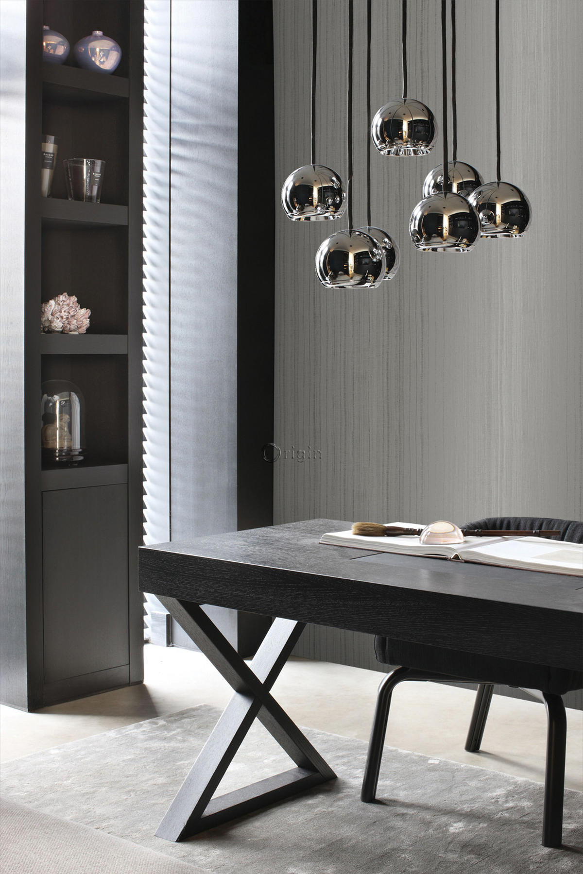 TAPETE feine unregelmäßige Streifen mit Sandstruktur 53 cm x 10.05 m - Braun, Papier (53/1000cm) - Origin Wallcoverings