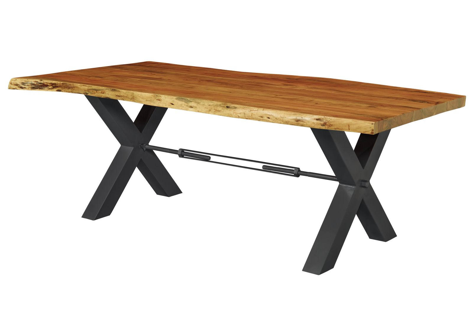 ESSTISCH Akazie 240x110x76 natur lackiert IRON LABEL #188 - Naturfarben, Holz (240/110/76cm) - Massivmoebel24
