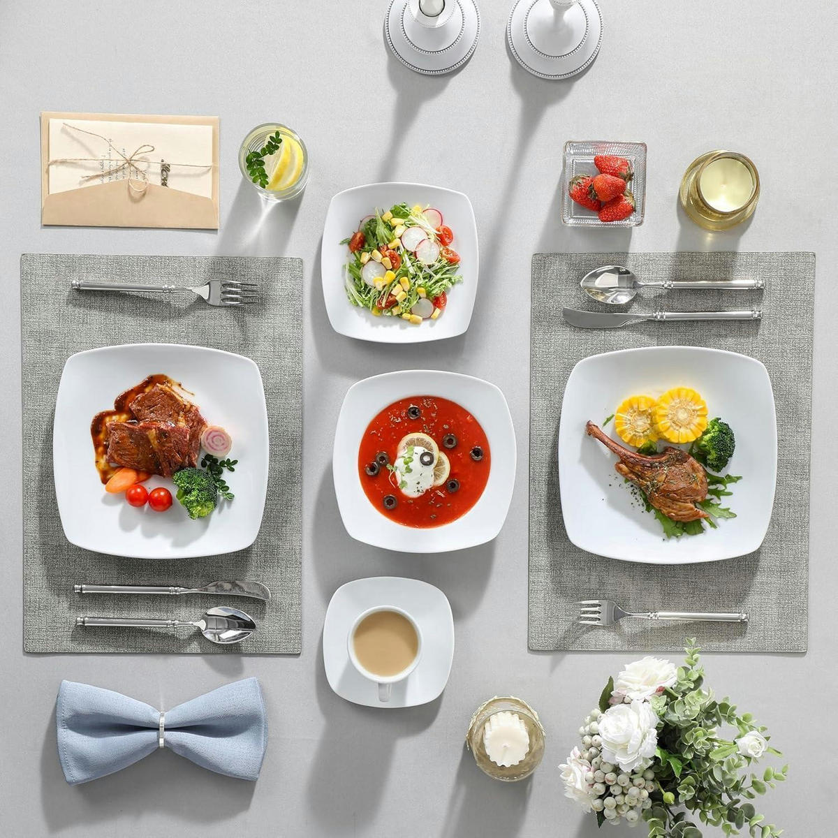 GESCHIRRSET 30-teilig für 6 Personen Porzellan Kombiservice Serie Julia - Weiß, Keramik (41/27.5/42cm)