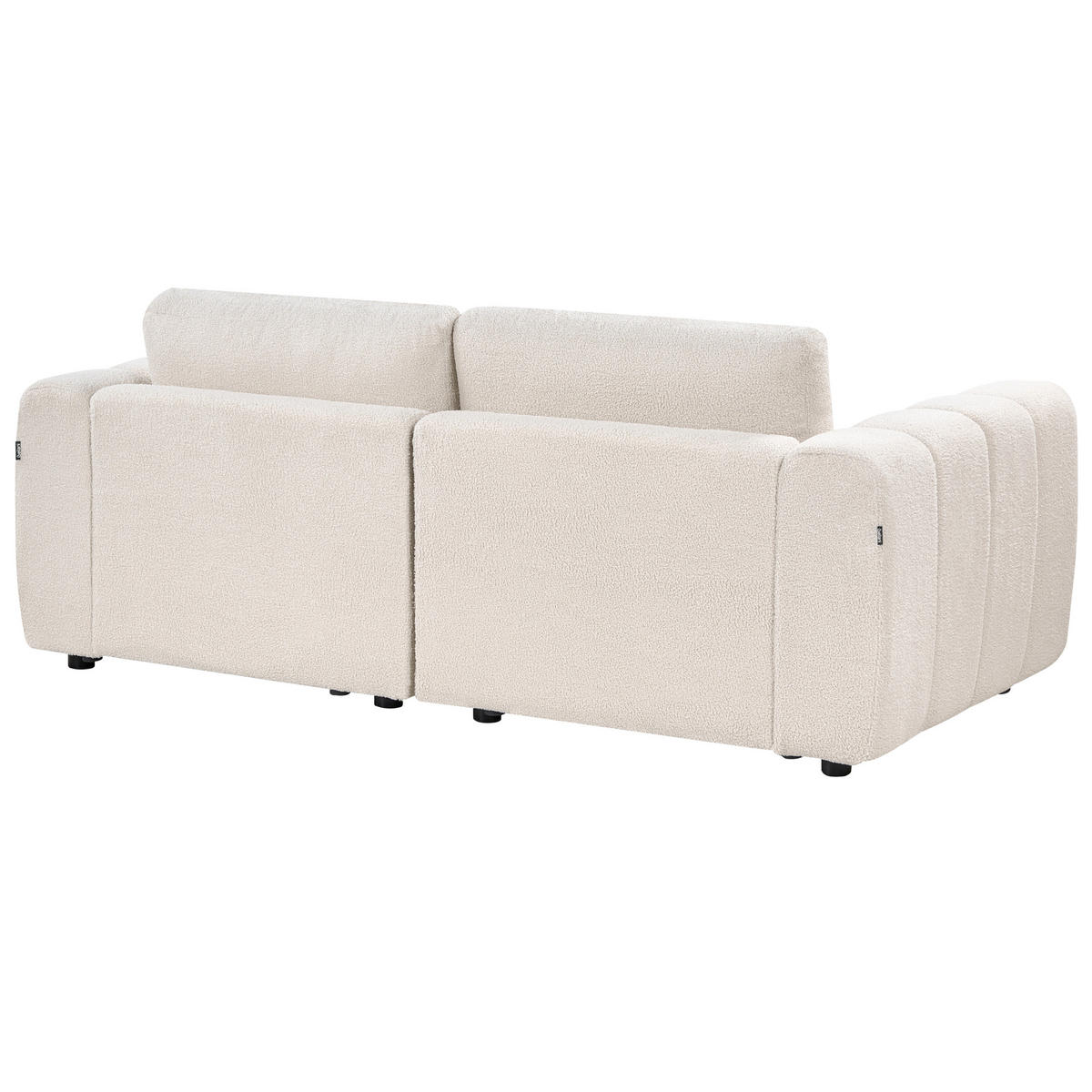 MODULSOFA 2-Sitzer Bouclé Cremeweiß Kivvik - Creme, Textil (204/80/100cm) - Beliani