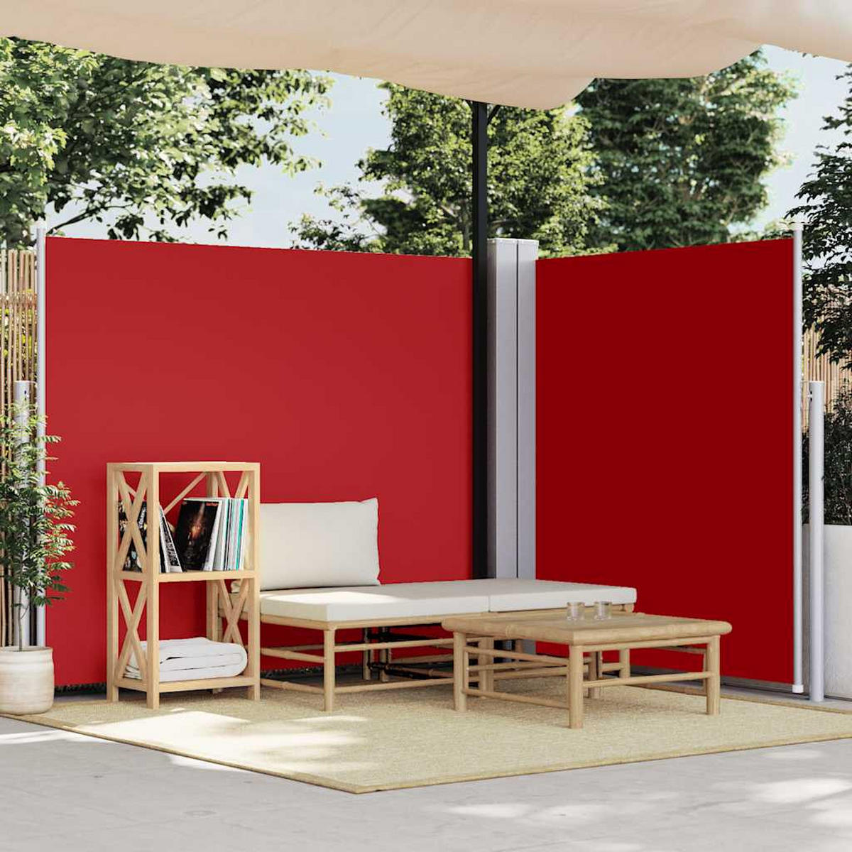 SEITENMARKISE Ausziehbar Rot 180x600 cm - Rot, Textil (600/180/600cm) - furnicato