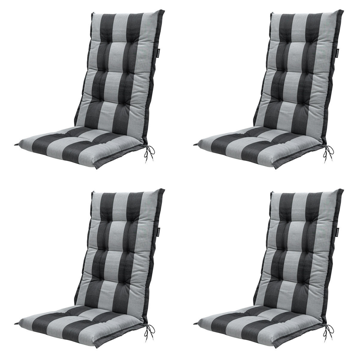 GARTENSTUHLKISSEN Alice 123/50 cm 4er-Set - Grau, Textil (50/7/123cm) - Madison