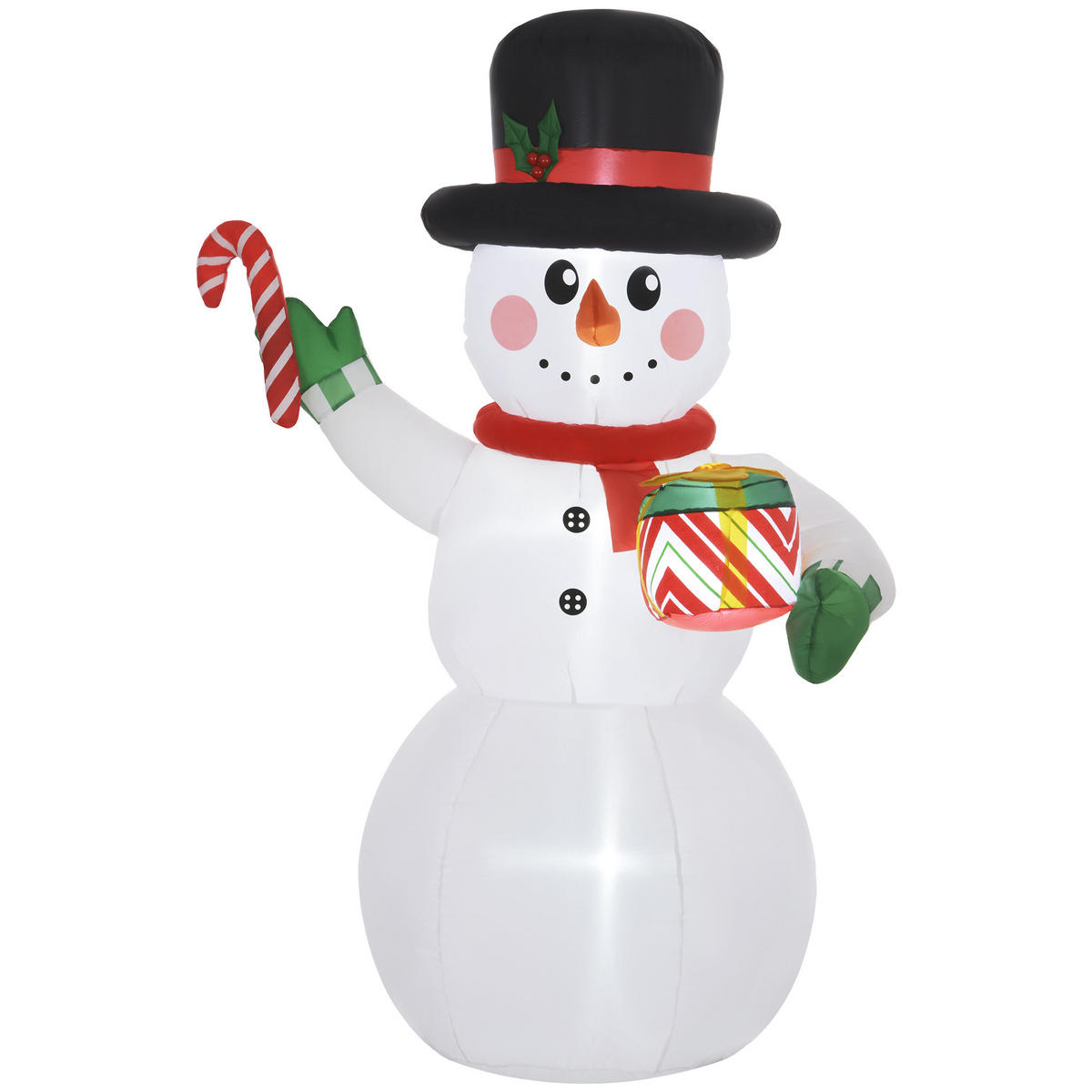 WEIHNACHTS-SCHNEEMANN Weiß 120.0/80.0/180.0cm - Weiß, Textil (80/180/120cm)