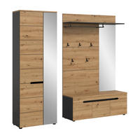 GARDEROBEN-SET Canu Artisan 200/37/190 cm - Grau, Holzwerkstoff (200/190/37cm) - Xonox