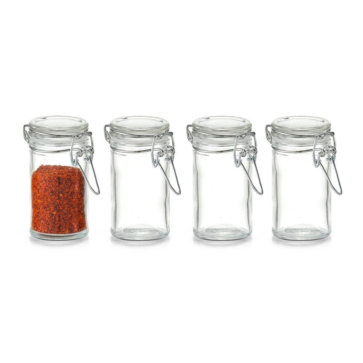 GEWÜRZGLÄSER Clip 4,5 cm 4er-Set - Transparent, Glas (4.5/8.4/4.55cm)