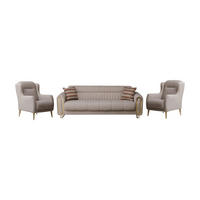 SITZGARNITUR Lima, Beige Stellvariante 2+1+1 - Beige, Holzwerkstoff/Metall (178/85/95cm)