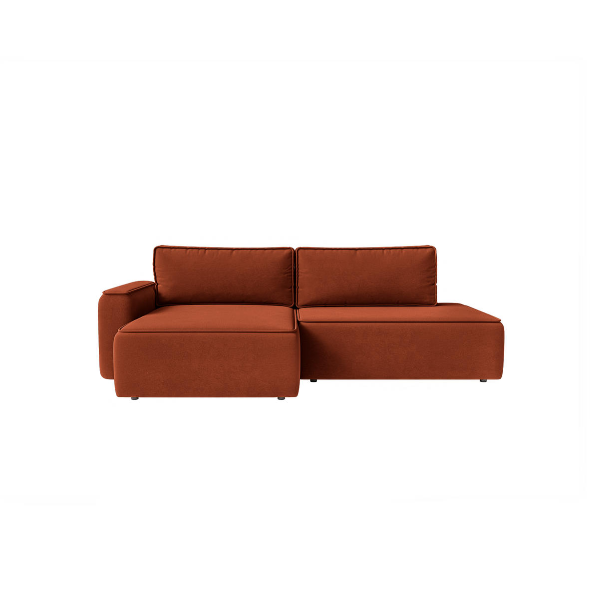 ECKSOFA Sarro mit Schlaffunktion, Rotbraun - Rostfarben, Textil (165/260cm) - Fedve