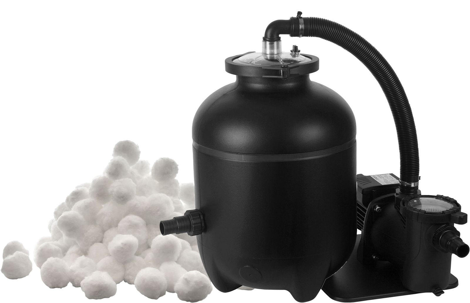 POOLFILTERSYSTEM Pool-Filtersystem Filterballs System 300W - Schwarz, Kunststoff (38/52/58cm) - Swim & Fun 