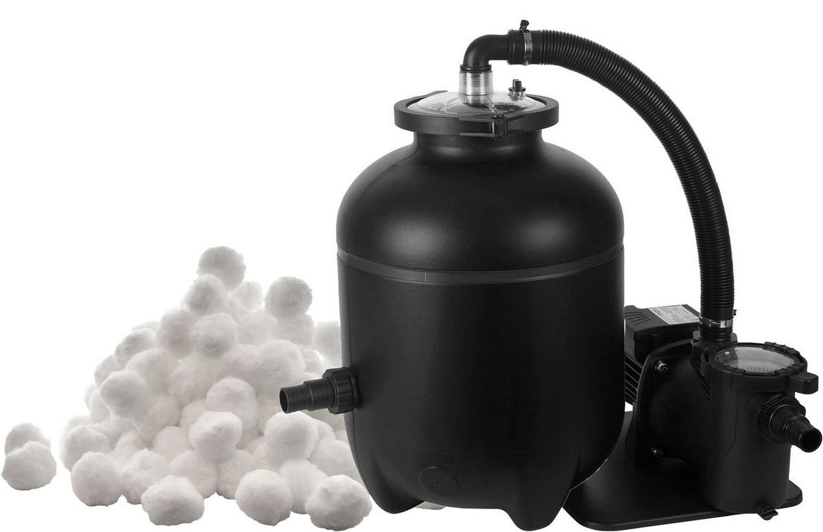 POOLFILTERSYSTEM Pool-Filtersystem Filterballs System 300W - Schwarz, Kunststoff (38/52/58cm) - Swim & Fun 