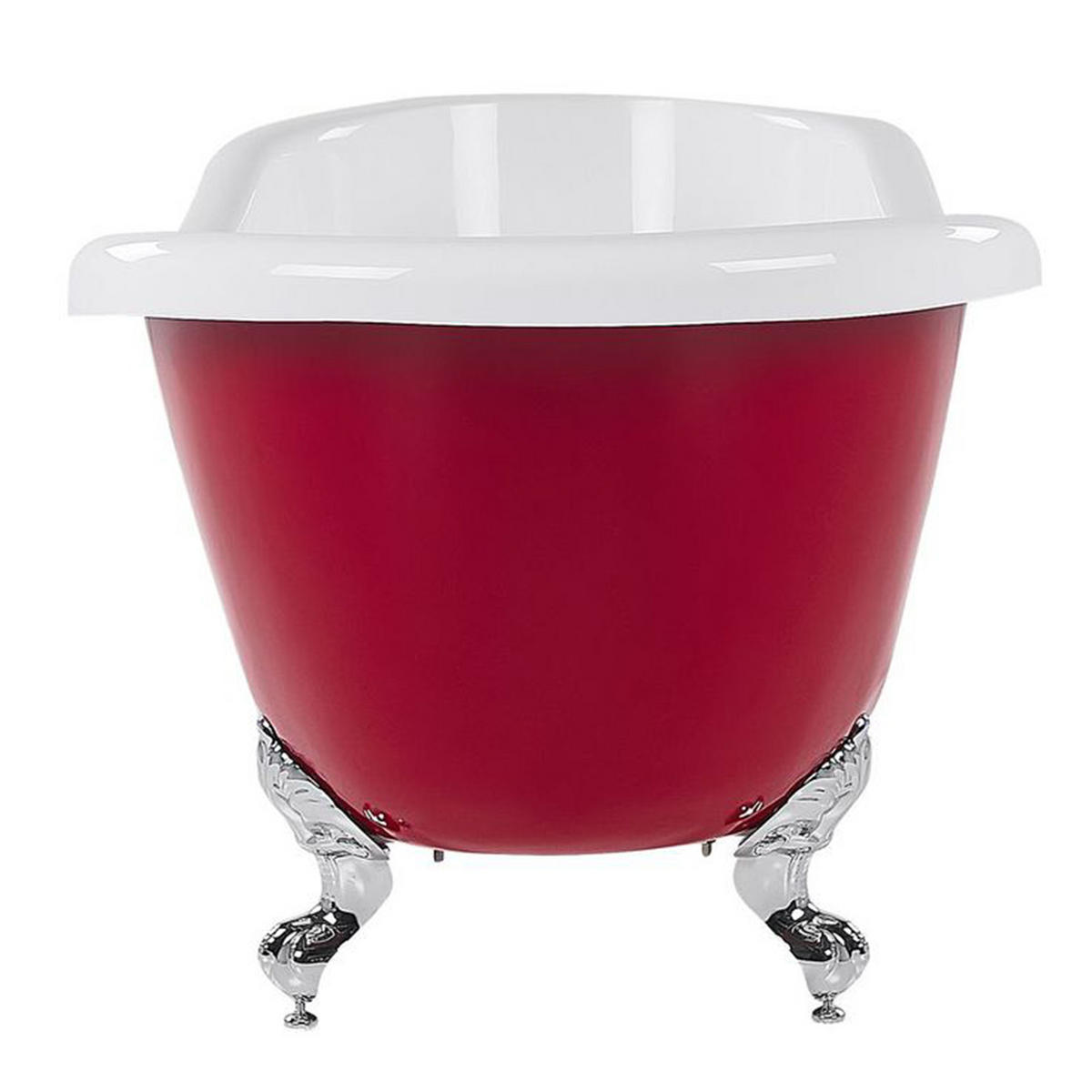 BADEWANNE FREISTEHEND 76x170x76 cm rot Cayman - Rot, Kunststoff (76/78/170cm) - Beliani