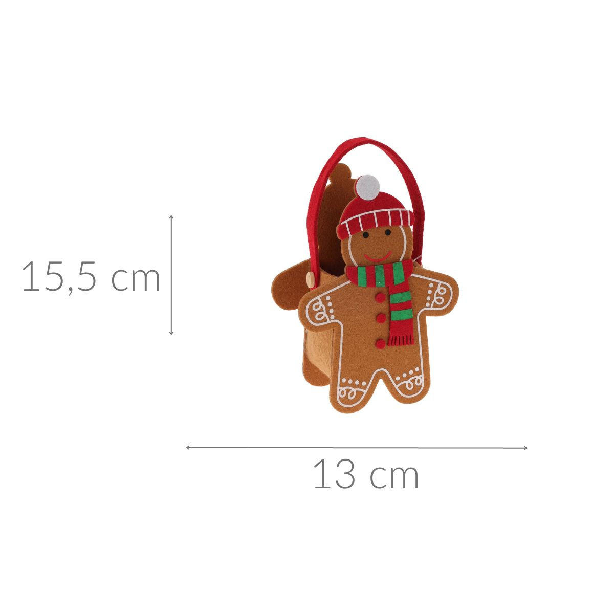 FILZTASCHE für Weihnachten 6,5/13/15,5 cm - Braun, Textil (13/15.5/6.5cm) - Home Styling Collection