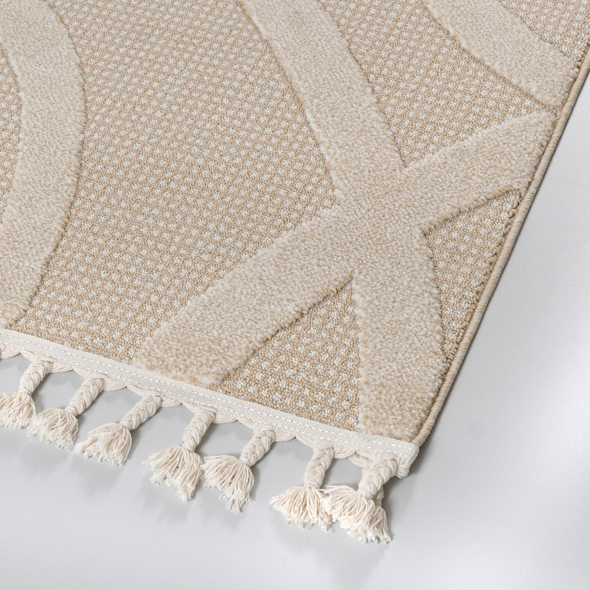 TEPPICH Beige Abstrakt, Moderne 120 x 170 cm - Beige/Creme, Textil (120/170cm) - Mazovia