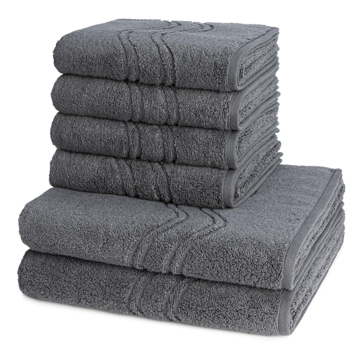 FROTTIERSET Cashmere feeling 6-teilig - Dunkelgrau, Textil (50/100cm) - Ross