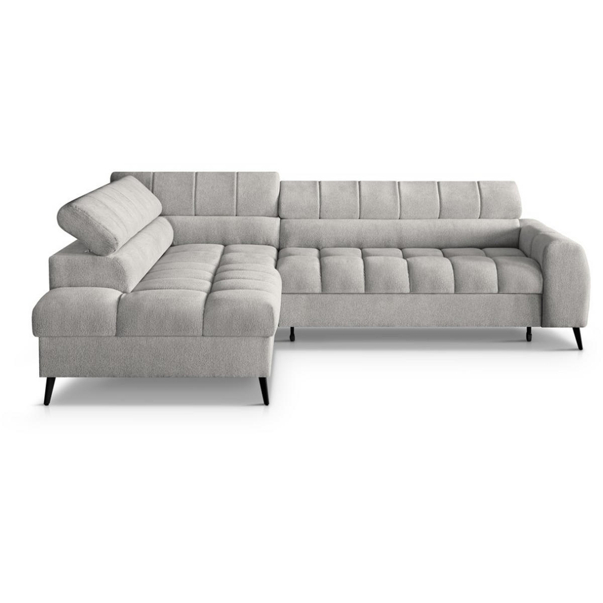 ECKSCHLAFSOFA Vinni Cappuccino, Chenille-Stoff, links - Cappuccino, Textil (265/205cm) - Beautysofa