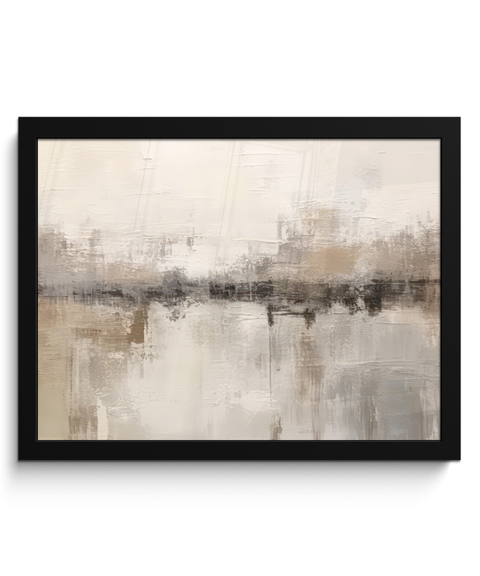 POSTER MIT RAHMEN Moderne Kunst - Abstrakt - Beige 40x30 cm - Beige, Papier (40/30cm) - MuchoWow