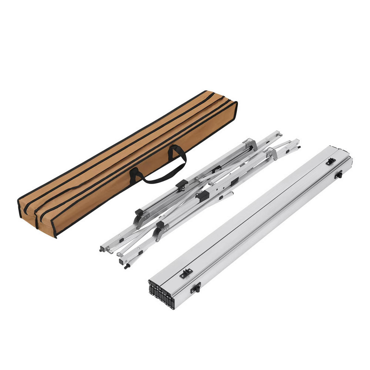 KLAPPTISCH Aluminium Faltbar Höhenverstellbar 120x68,5 cm Silber - Silberfarben, Metall (120/68.5/78.5cm) - Coonoor