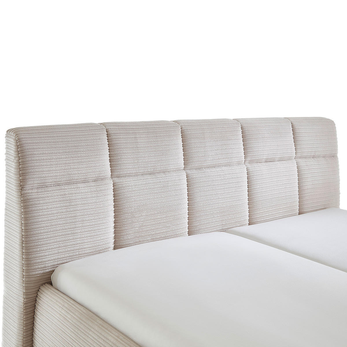 POLSTERBETT - Cord - Cremeweiß - Creme, Textil - home24