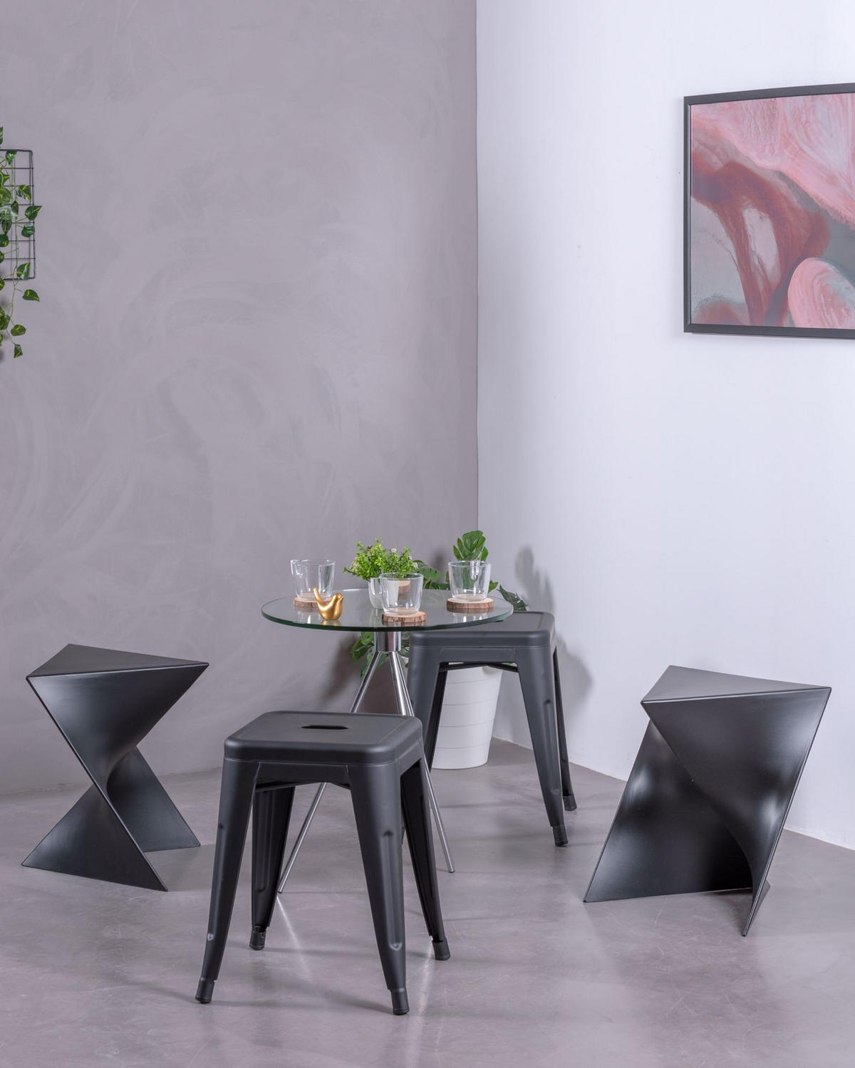 HOCKER Kunststoff Schwarz - Schwarz, Kunststoff (43/44/40cm) - Nest Dream