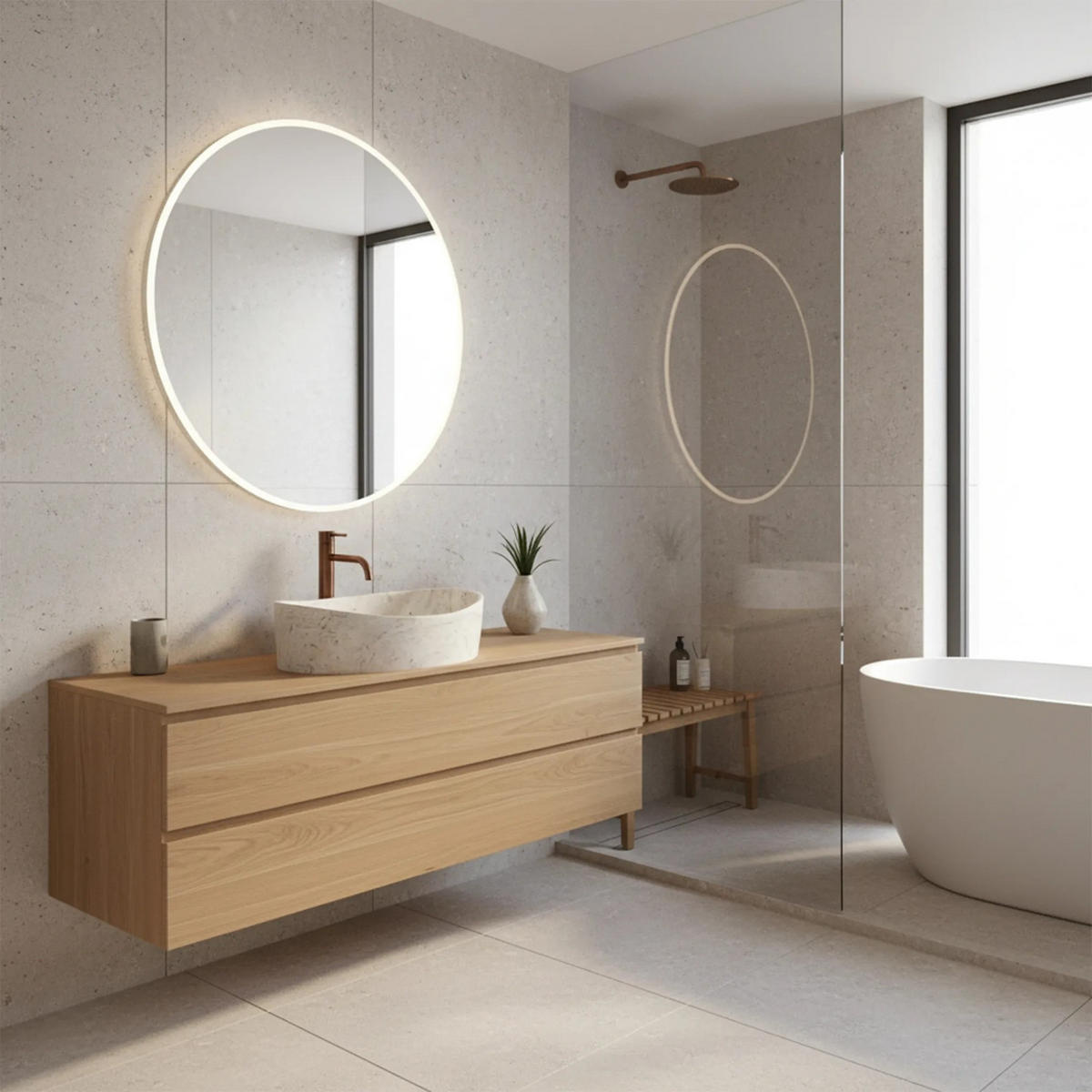 AUFSATZWASCHBECKEN Rea Dream - Beige, Keramik (36/15/50cm) - REA