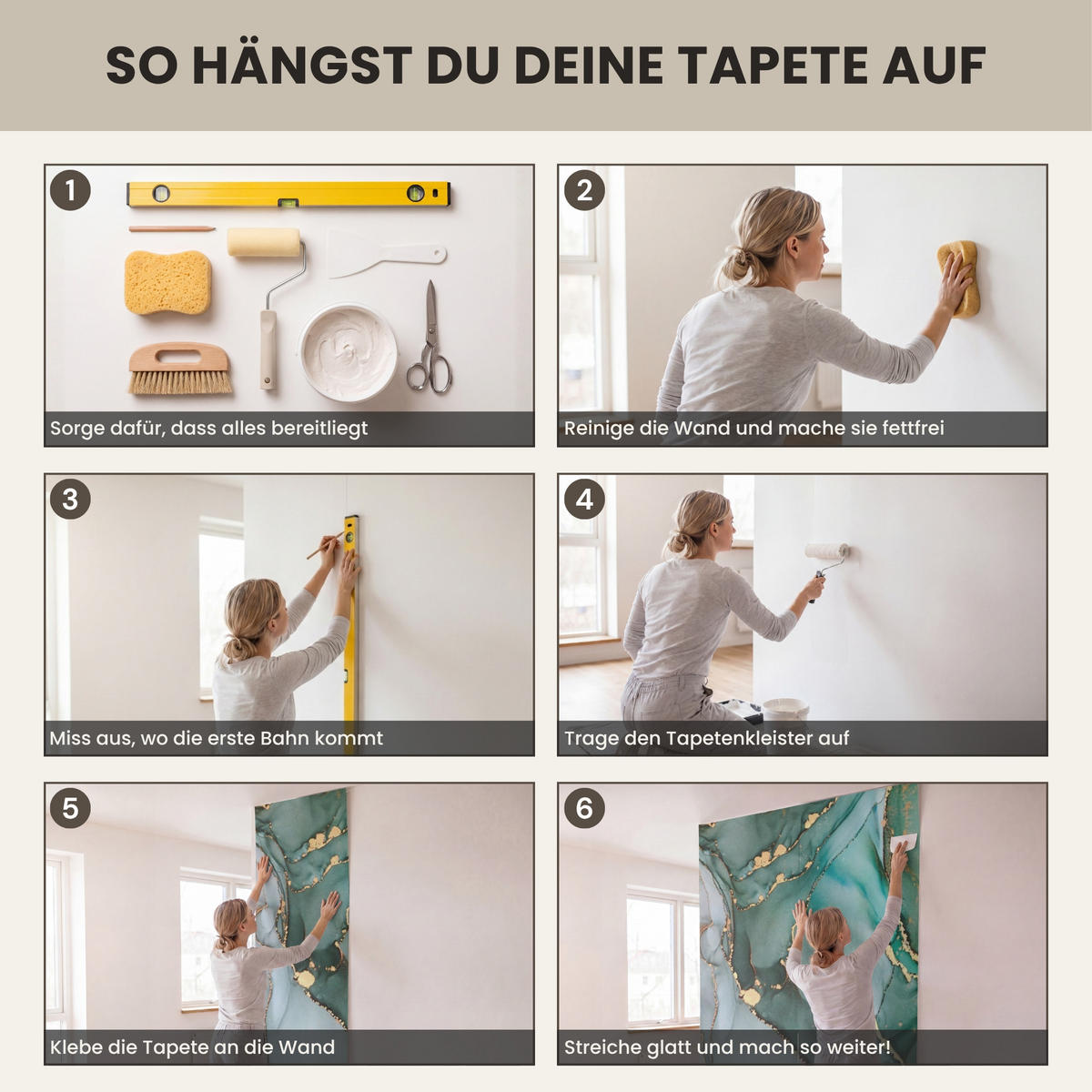 TAPETE - Gold - Marmor - Grün - Luxus - Marmoroptik - Grau - 450x260 cm - Grün, Papier (450/260cm) - OnlyWow