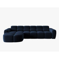 ECKSOFA links Lisa aus Samt königsblau 4 Sitzplätze - Dunkelblau, Textil (170/310cm) - Micadoni