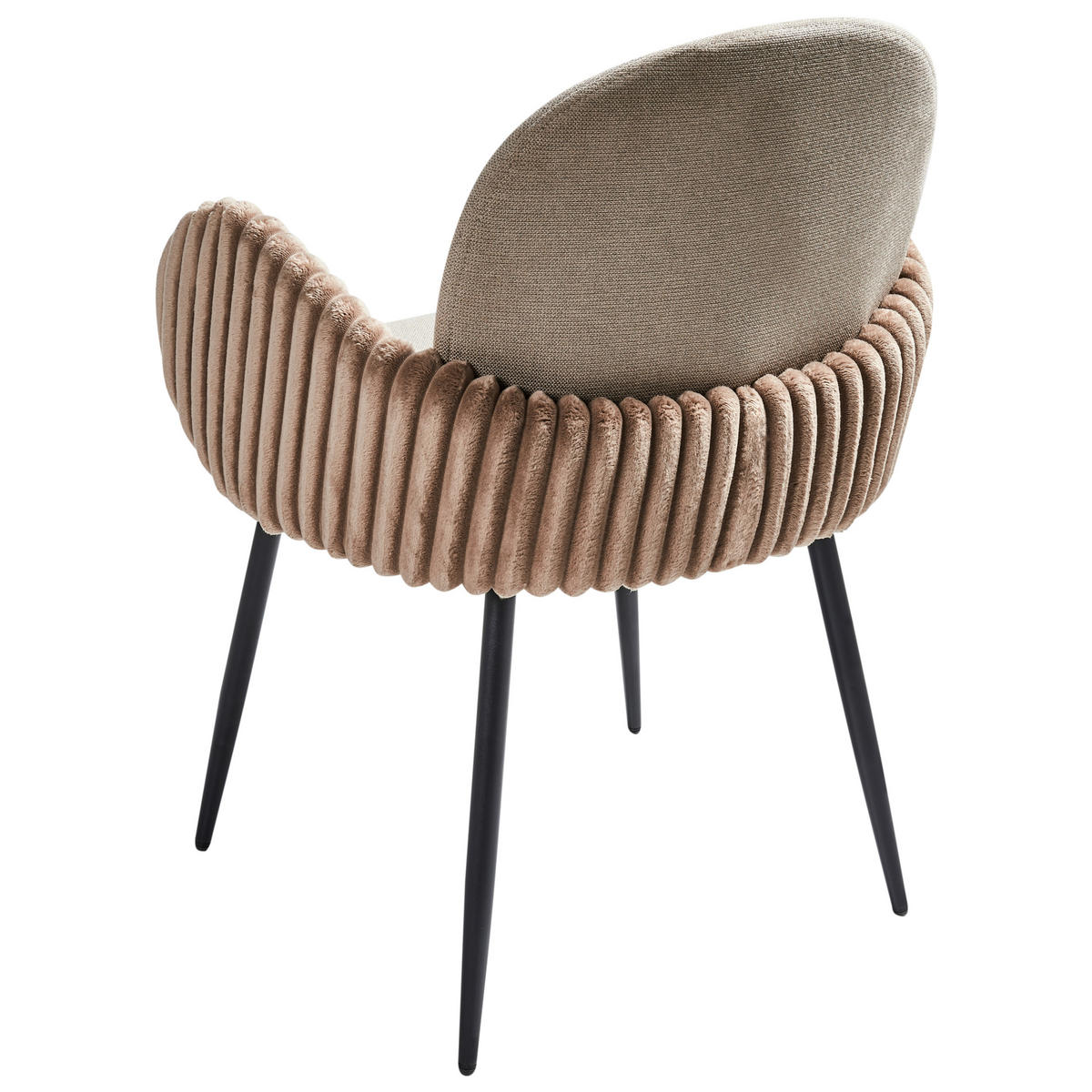 ESSZIMMERSTUHL 2er-Set Taupe Amity - Taupe/Schwarz, Textil (50/84/56cm) - Beliani