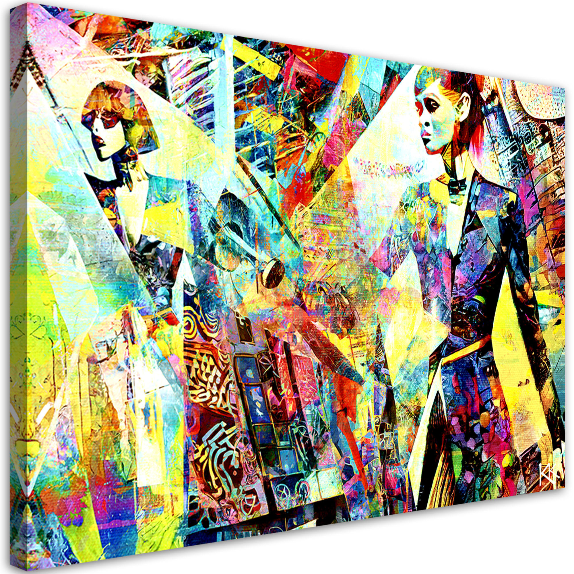 LEINWANDBILD Modische Glamour-Frau 100x70cm - Multicolor, Textil (100/70cm) - Feeby