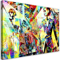 LEINWANDBILD Modische Glamour-Frau 100x70cm - Multicolor, Textil (100/70cm) - Feeby