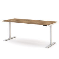 SCHREIBTISCH Elektrisch höhenverstellbarer Schreibtisch Y-Line Eiche Tabak Signalweiß 180/80/62-127cm - Eiche Wotan/Weiß, Holzwerkstoff/Metall (80/180/127cm) - ASSMANN